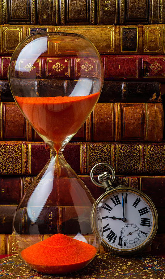 Hourglass And Pocket Watch Photograph by Garry Gay