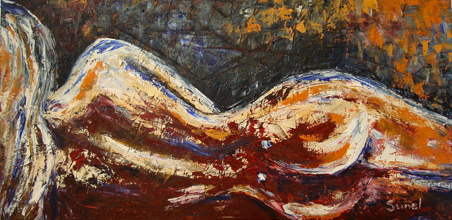 Hourglass Nude Painting by Sunel De Lange