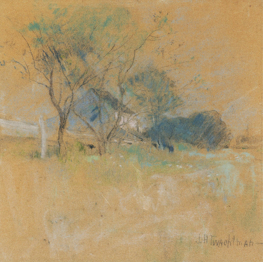 House and Tree Pastel by John Henry Twachtman