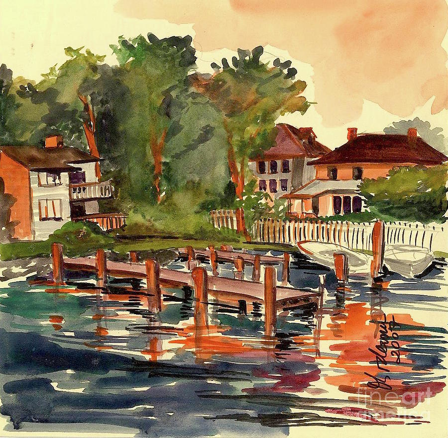 House by the water Painting by Oana Godeanu