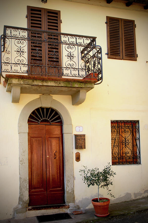 House Facade I Montefioralle Tuscany Italy Photograph by Lily Malor