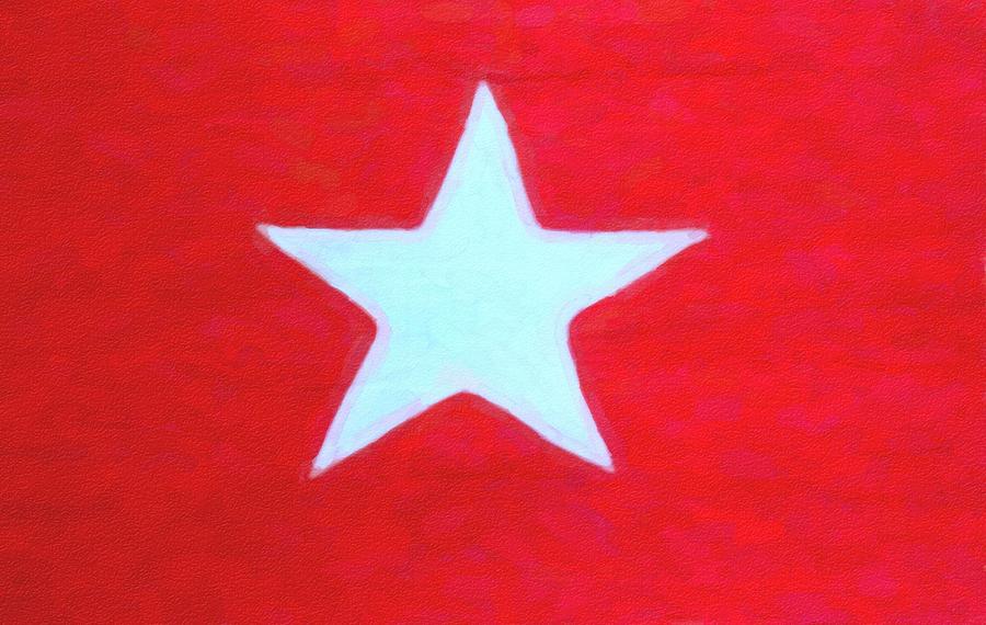 House flag, White Star Line Painting by Celestial Images