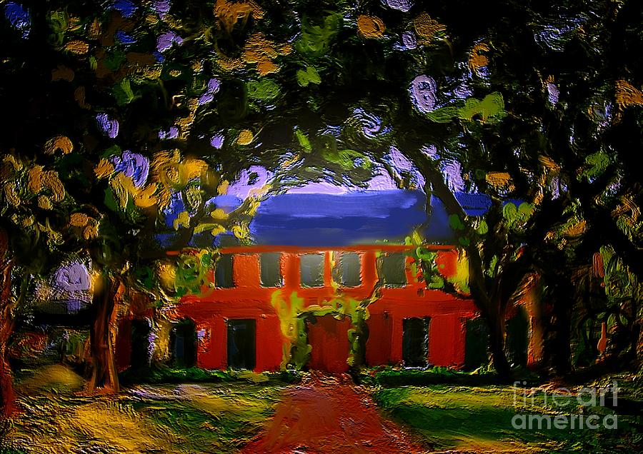 Summer Painting - House Garden Tree Arch Art by Karen Harding