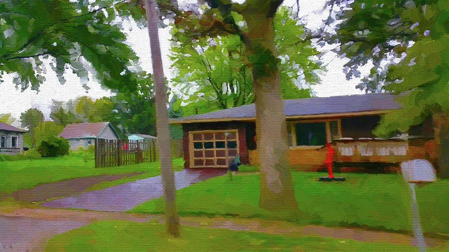Tree Digital Art - House in Mantorville After A Rain by Todd Van Buskirk