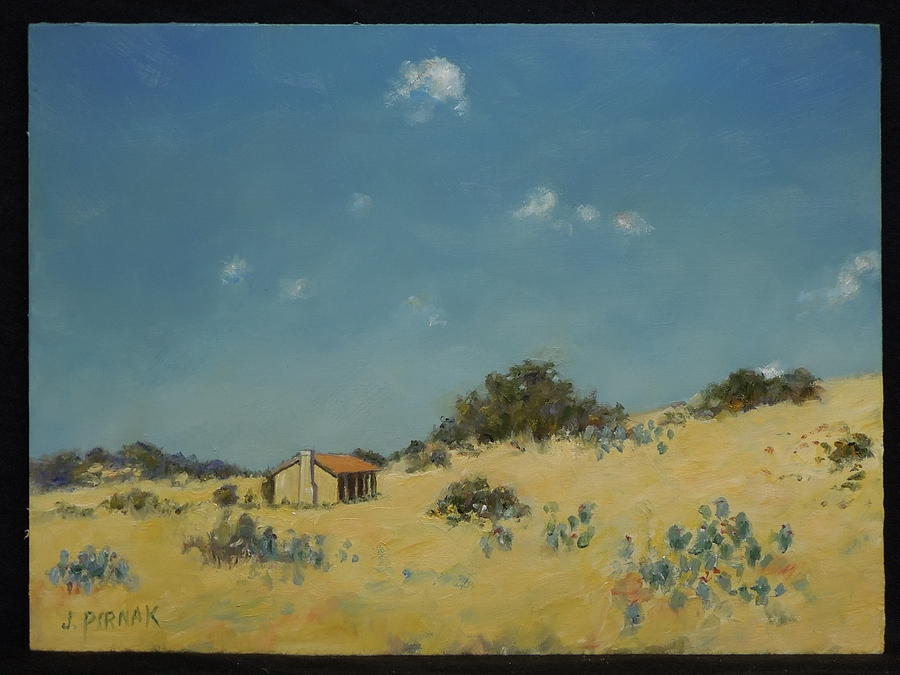 House in the desert Painting by John Pirnak