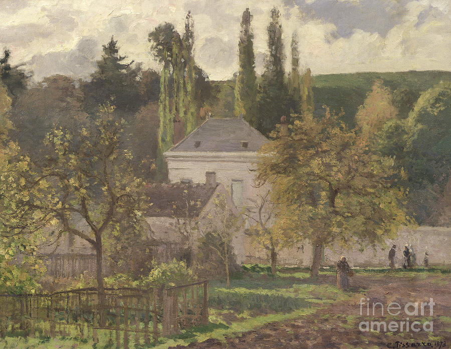 House in the Hermitage Painting by Camille Pissarro