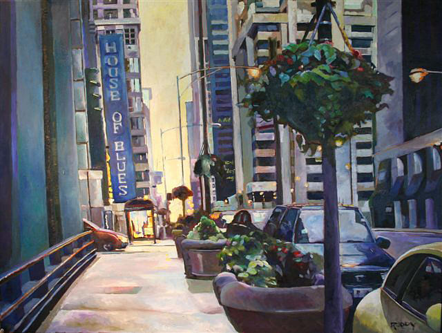 Cityscape Painting - House Of Blue by Stuart Roddy