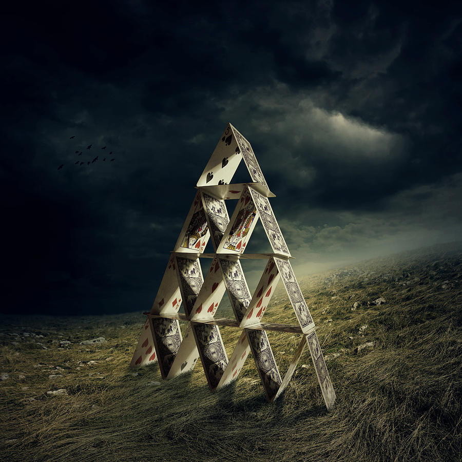 Book Digital Art - House of Cards by Zoltan Toth