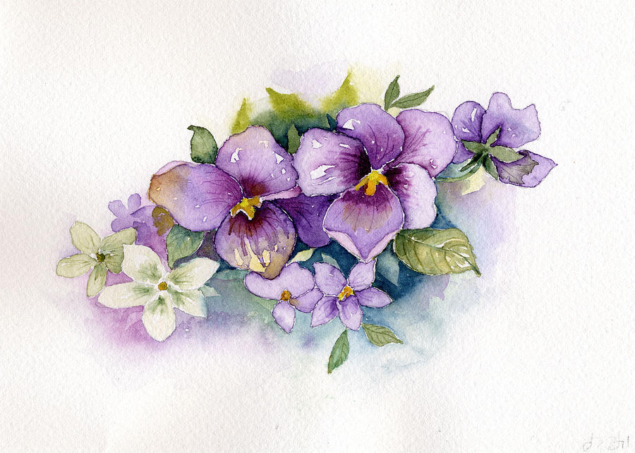 Flower Painting - House of Windsor Pansies by Renee Chastant