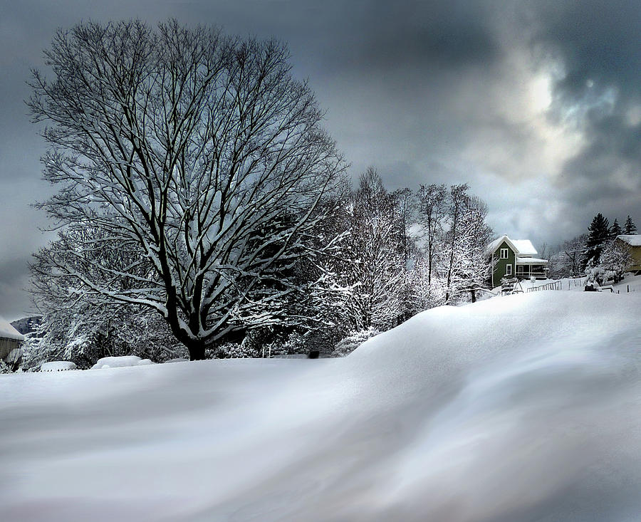 House on the Hill Winters in Vermont Photograph by Nancy Griswold