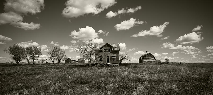 Black And White Photograph - House on the Prairie by Patrick Ziegler