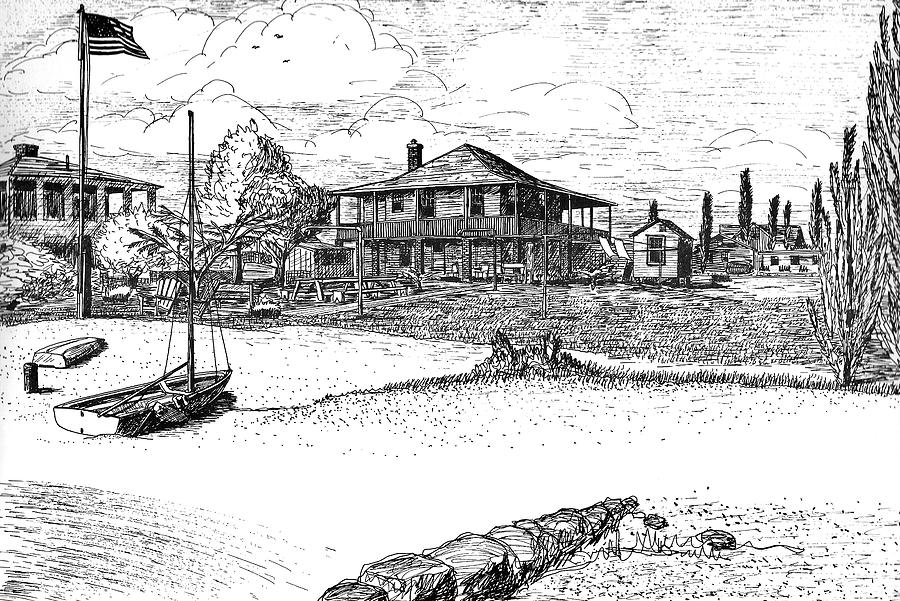 House on Willoughby Drawing by Vic Delnore