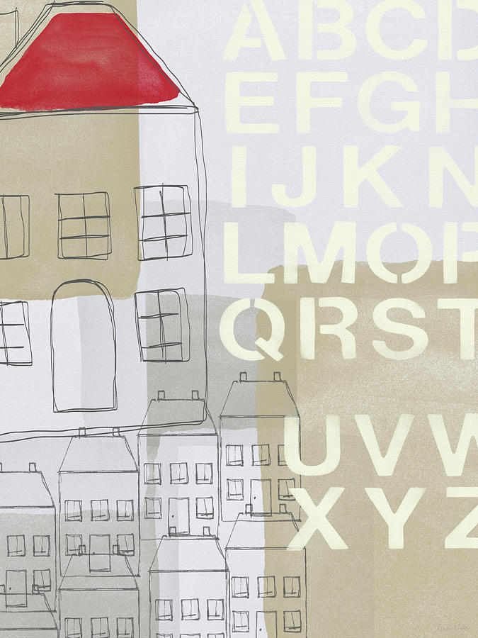 Typography Painting - House Plans 2- Art by Linda Woods by Linda Woods