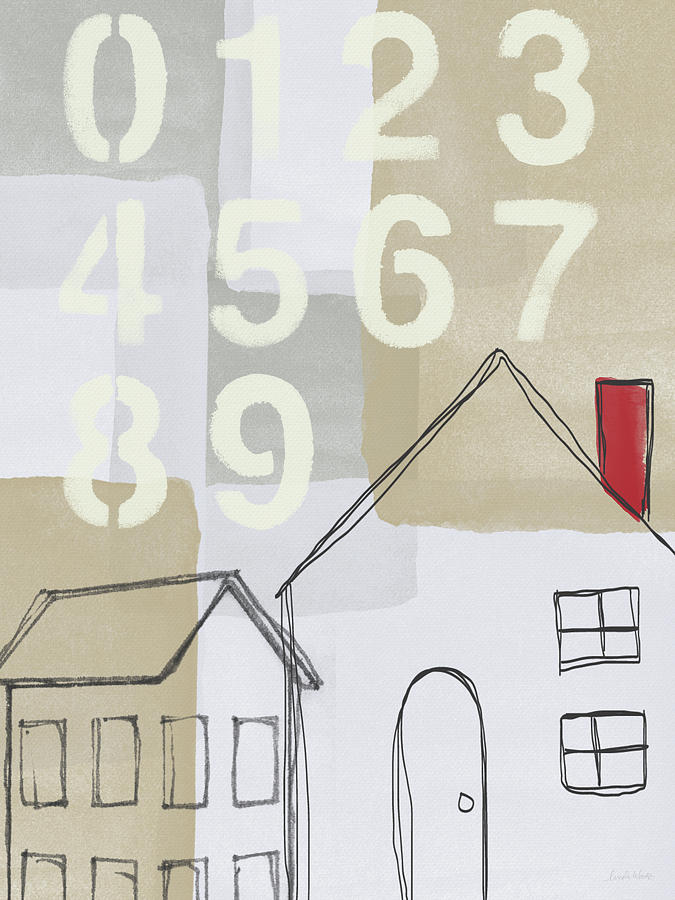 Typography Painting - House Plans 3- Art by Linda Woods by Linda Woods