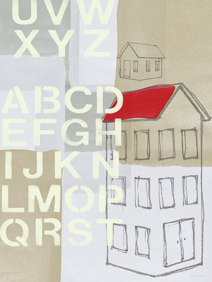 Typography Painting - House Plans- Art by Linda Woods by Linda Woods
