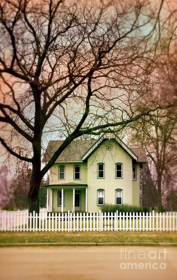 House with Picket Fence Photograph by Jill Battaglia