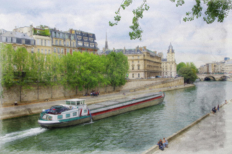 Houseboat Down the Seine Photograph by Tom Reynen