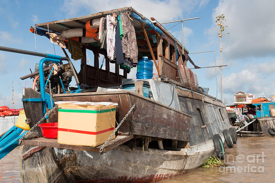 Asia Photograph - Houseboat Mekong Delta Vietnam by Martin Berry