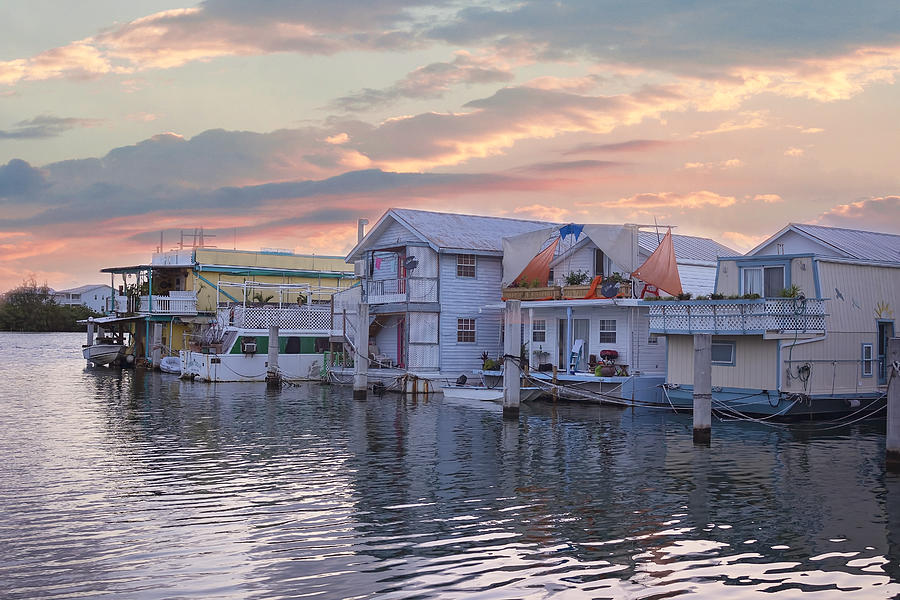 Boat Photograph - Houseboat Row - Key West by Kim Hojnacki