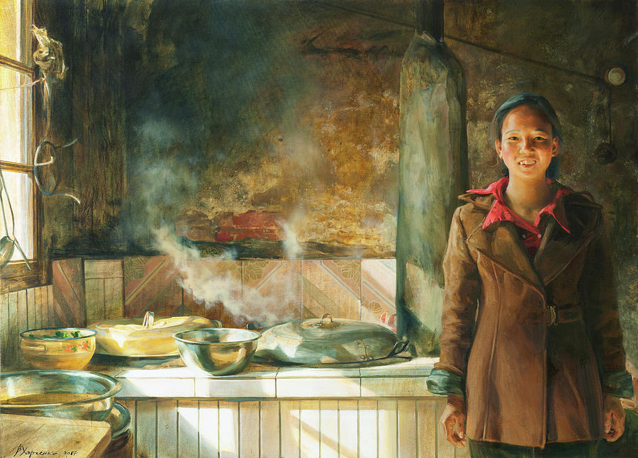 Housekipper Painting by Victoria Kharchenko