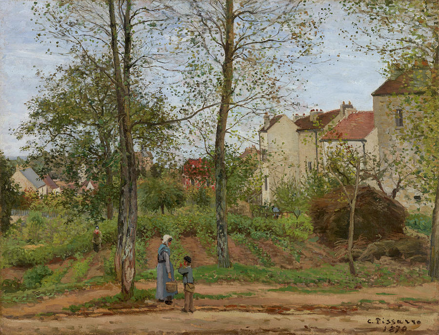 Camille Pissarro Painting - Houses at Bougival, Autumn by Camille Pissarro