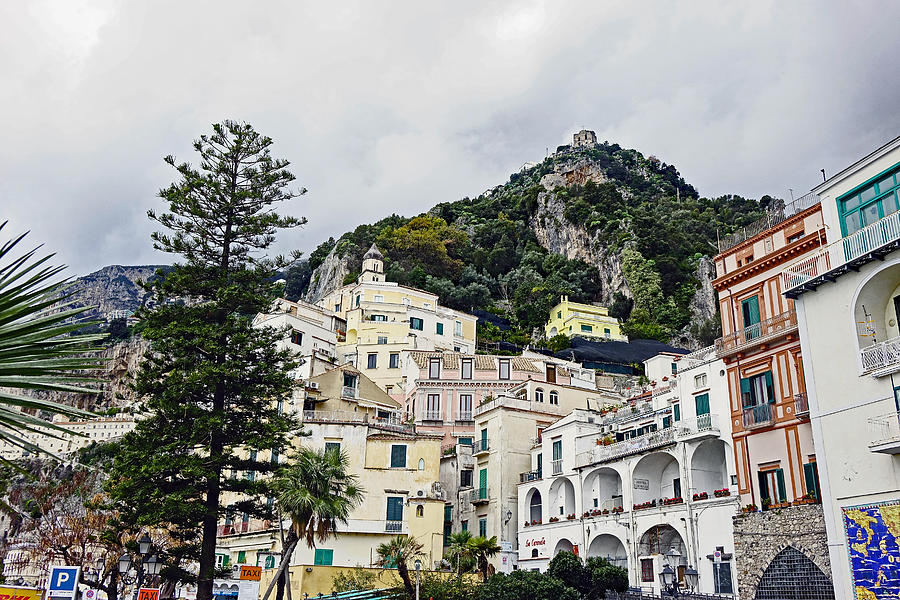 Houses Built Up On The Mountainside In Amalfi Italy Photograph by Rick Rosenshein