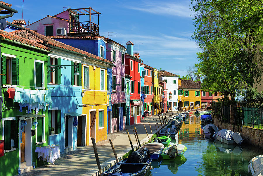 Houses in many colors Burano Venice Italy Photograph by Matthias Hauser