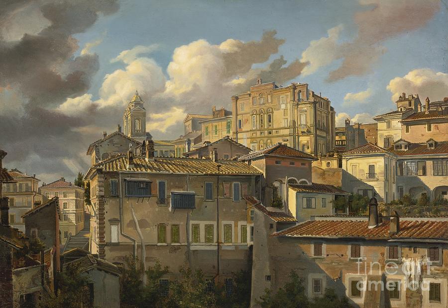 Landscape Painting - Houses in Rome by Celestial Images