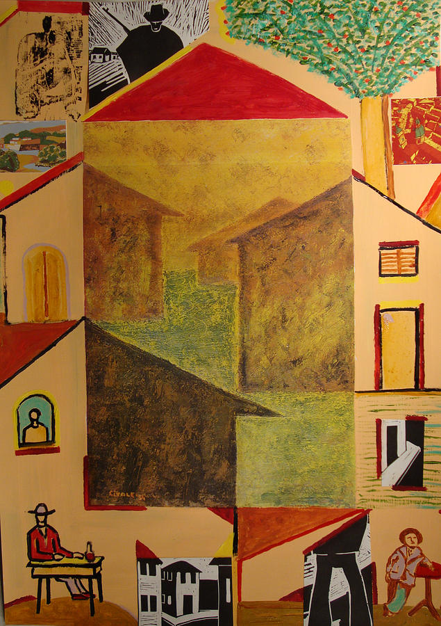 Houses of 1954 with hunter Painting by Biagio Civale