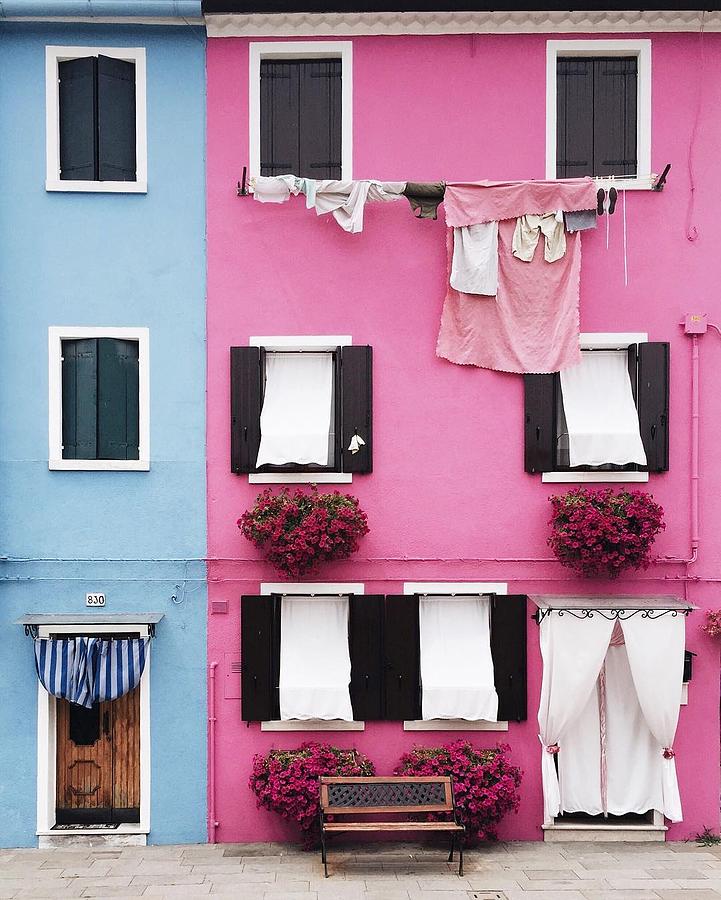 Architecture Photograph - Houses of Burano 7 by Happy Home Artistry