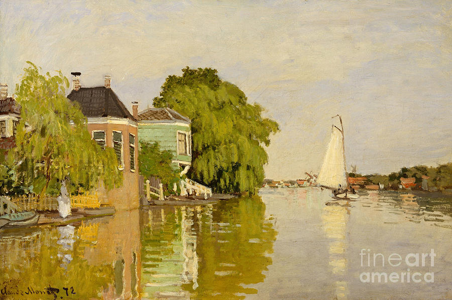 Houses on the Achterzaan, 1871  Painting by Claude Monet