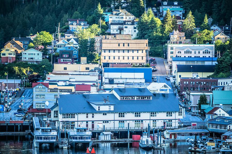 Houses On Water Edge In Ketchikan Alaska Photograph by Alex Grichenko