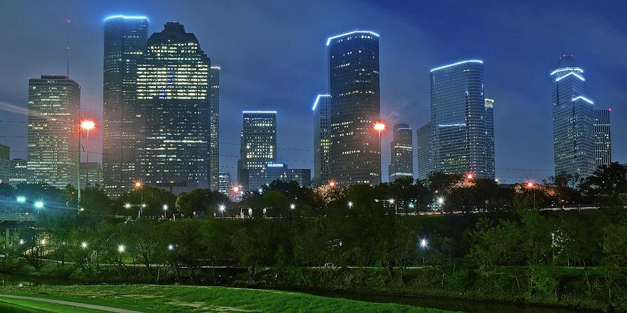 Houston Blue Night Photograph by Frozen in Time Fine Art Photography