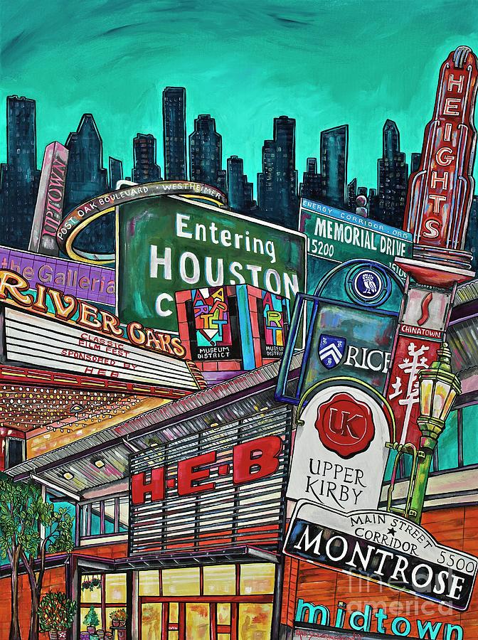 Houston City Limits Painting by Patti Schermerhorn