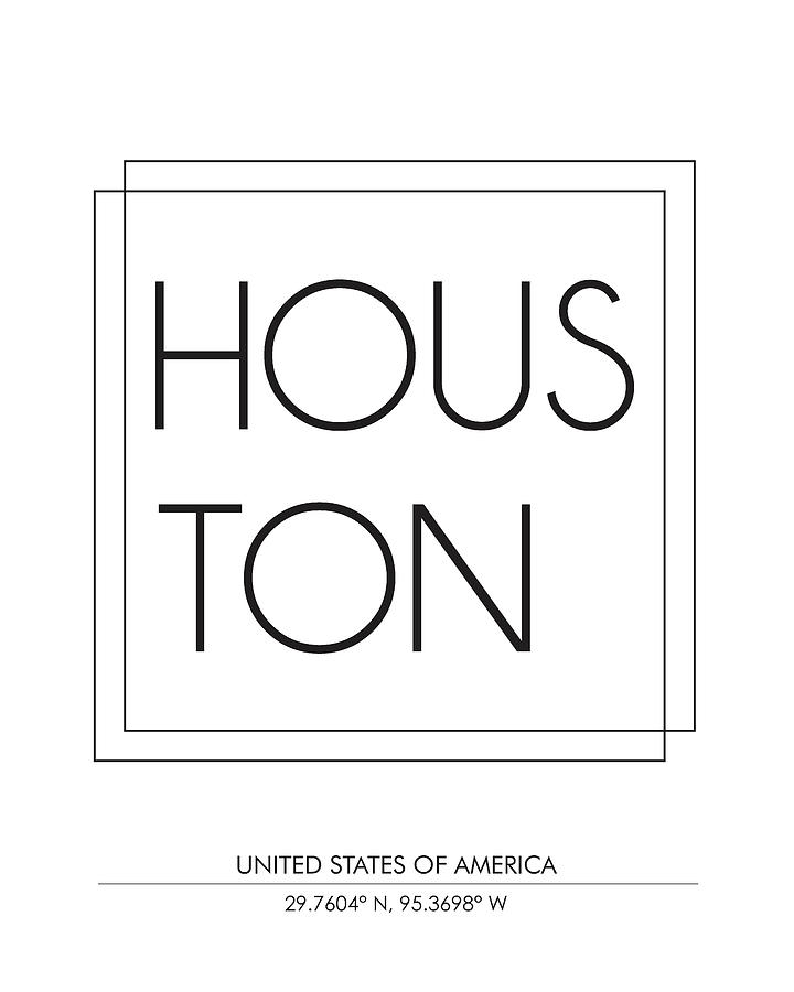 Houston Mixed Media - Houston, United States Of America - City Name Typography - Minimalist City Posters #1 by Studio Grafiikka