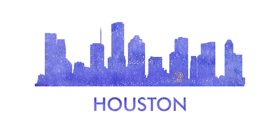 Houston city purple skyline Digital Art by Vyacheslav Isaev - Pixels