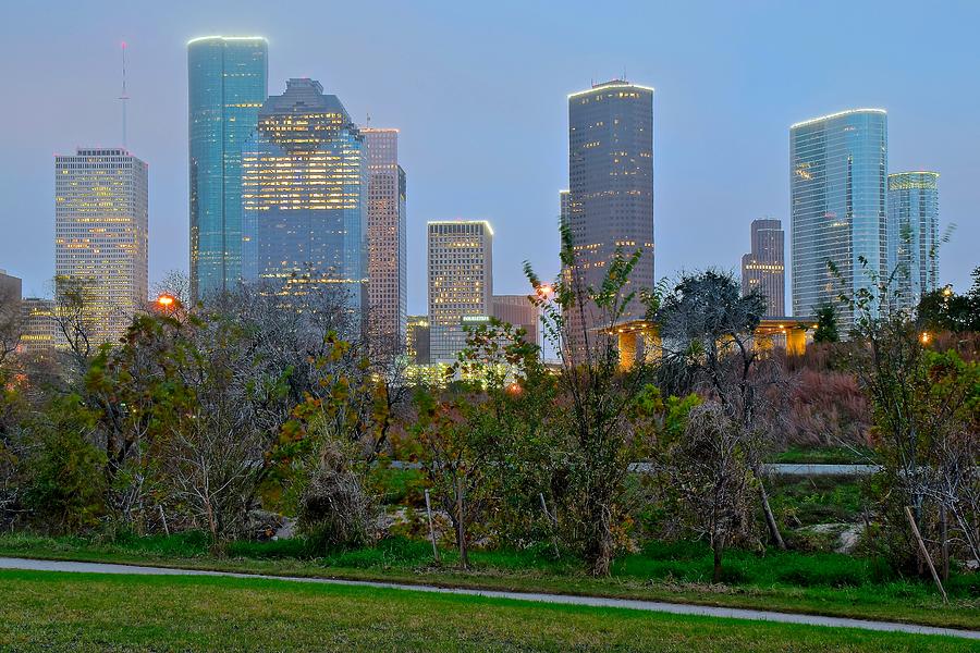 Houston Evening Skyline Photograph by Frozen in Time Fine Art Photography