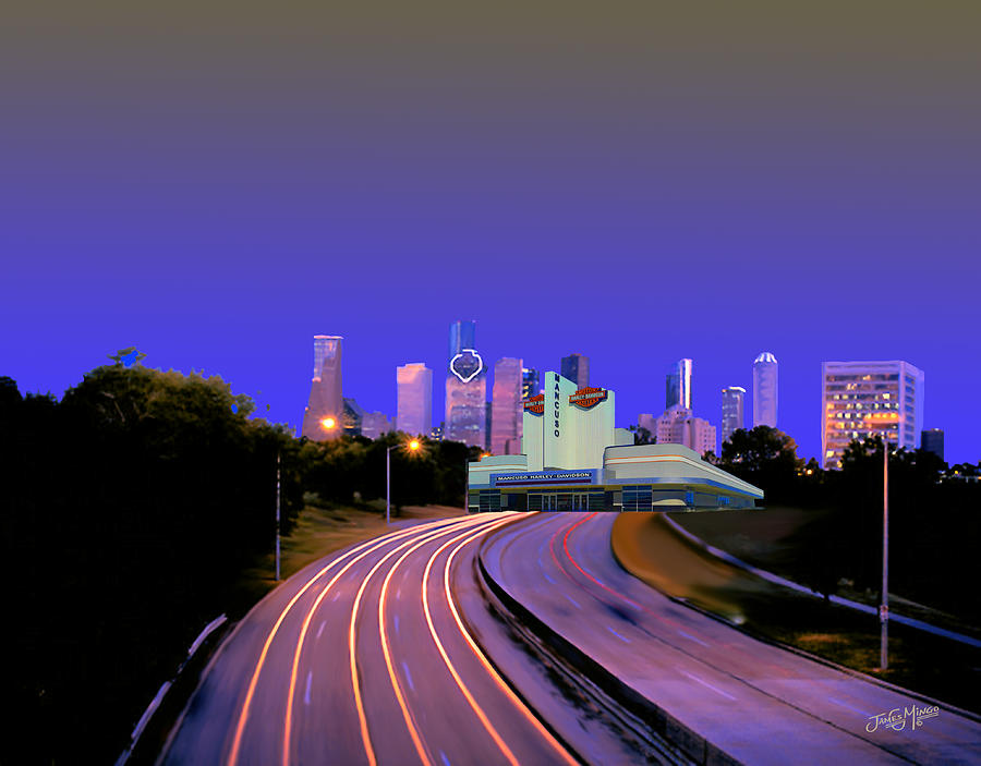 Houston Digital Art - Houston Harley Davidson by James  Mingo