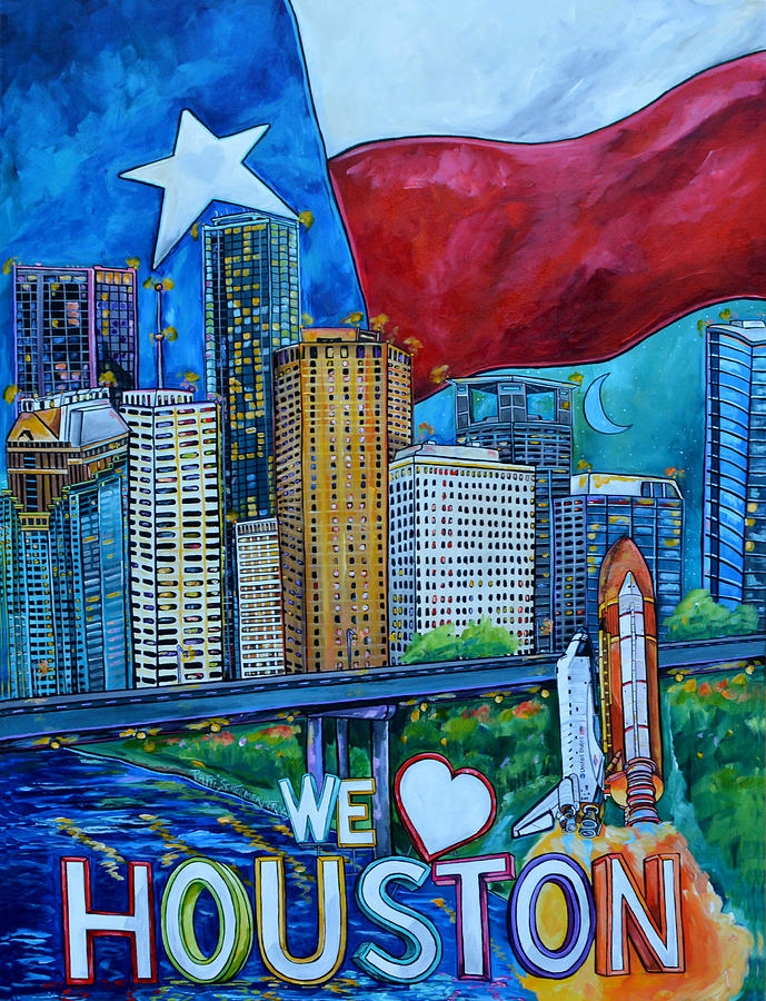 Houston Montage Painting by Patti Schermerhorn