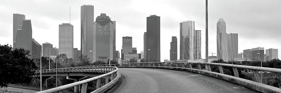 Houston Pano in Grayscale Photograph by Frozen in Time Fine Art Photography