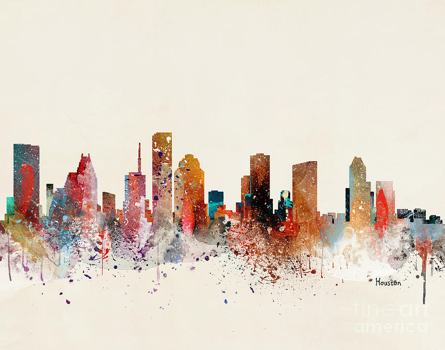 Houston Skyline Painting by Bri Buckley