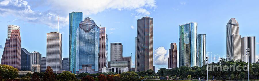 Houston Skyline Panorama 2 Photograph by Bee Creek Photography - Tod ...