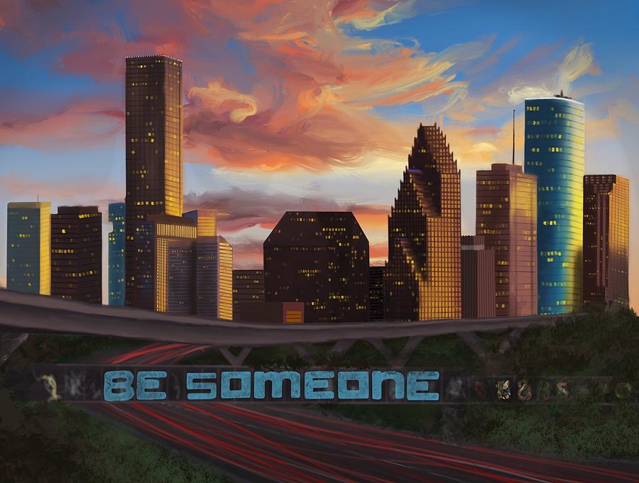 Houston Sunset Digital Art by Katherine Rooney | Pixels