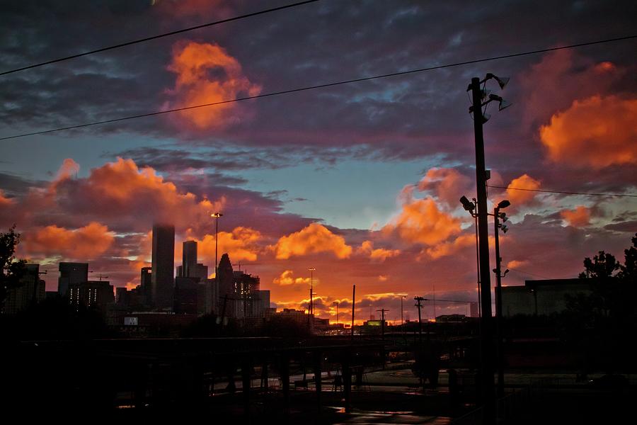 Houston Photograph - Houston Sunset by Linda Unger