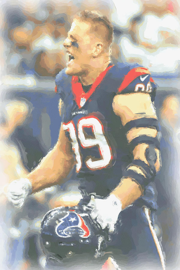 Jj Watt Houston Texans Art 1 T-Shirt by Joe Hamilton - Pixels