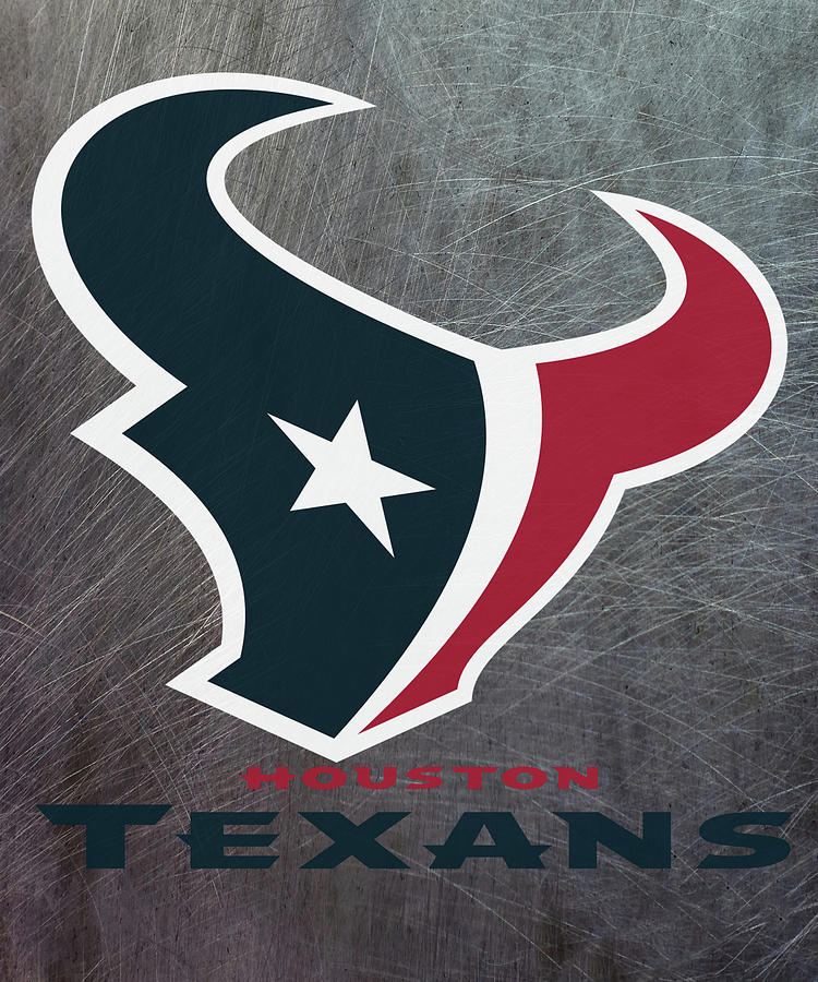 Houston Texans on an abraded steel texture Mixed Media by Movie Poster Prints