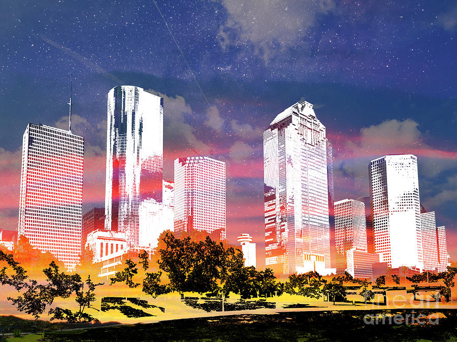  IJZHFCAZGI Papel pintado Houston Texas Skyline Peel