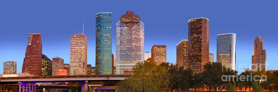 Houston Texas Skyline at DUSK Photograph by Jon Holiday