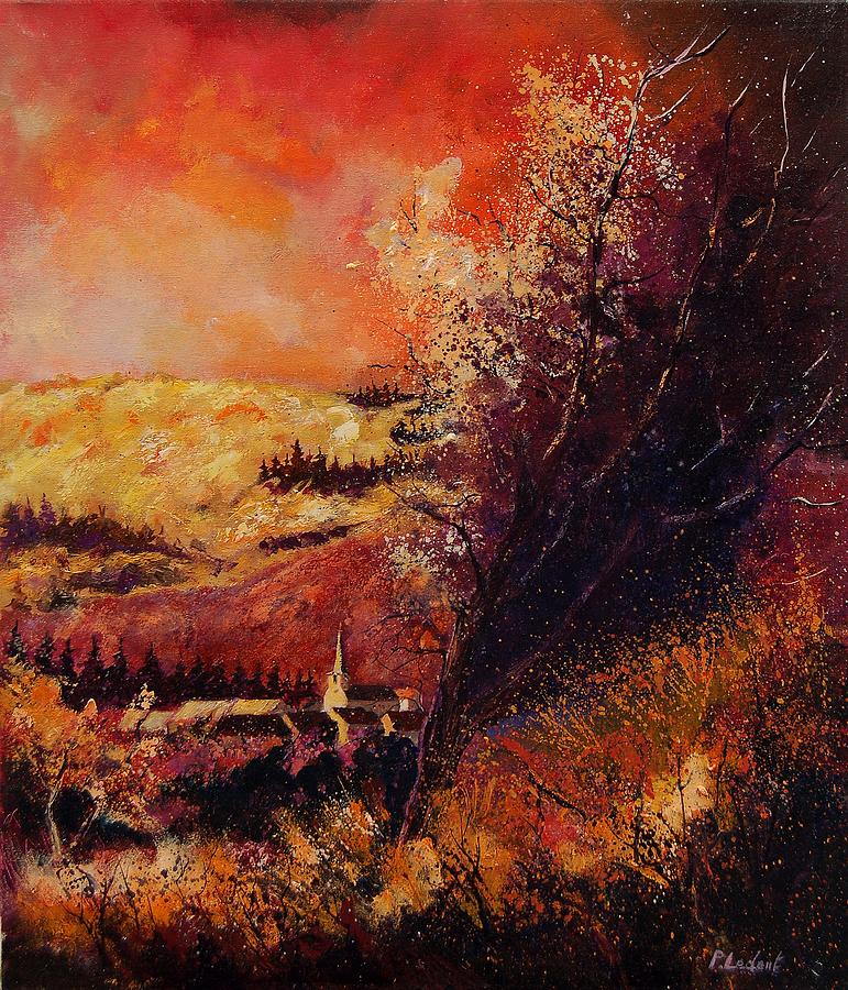 Tree Painting - Houyet in fall by Pol Ledent