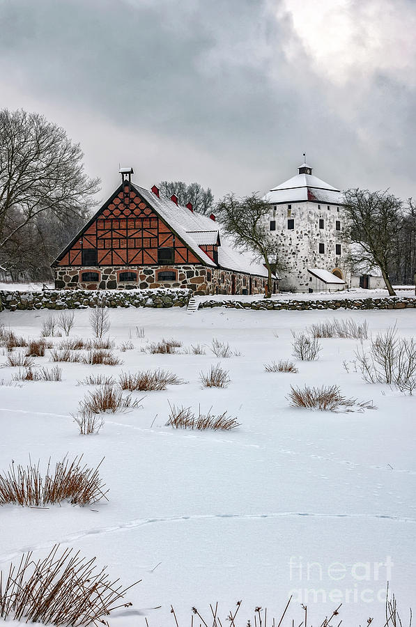 Hovdala Castle Gardens in Winter Photograph by Antony McAulay